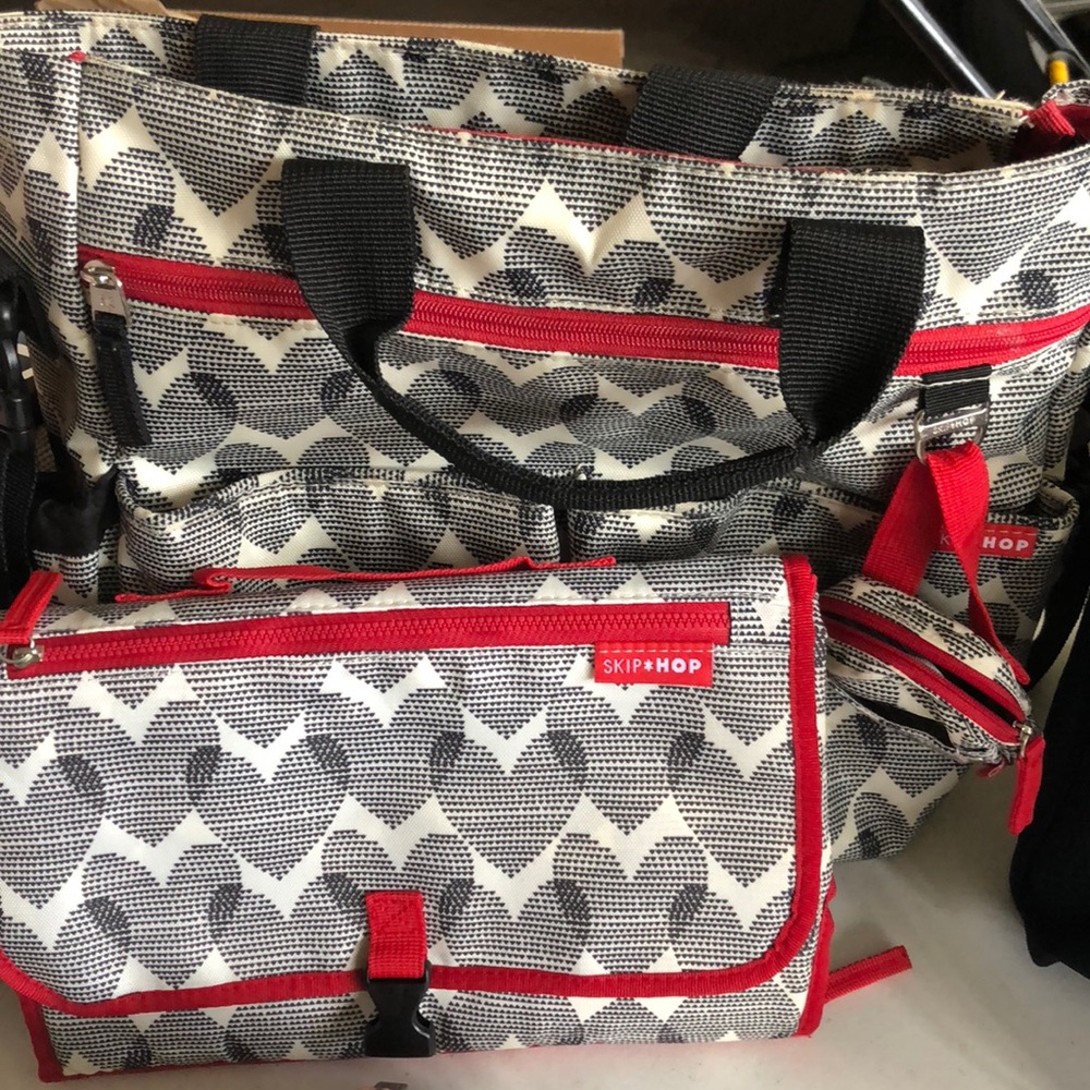 Skip hop diaper bag and accessories